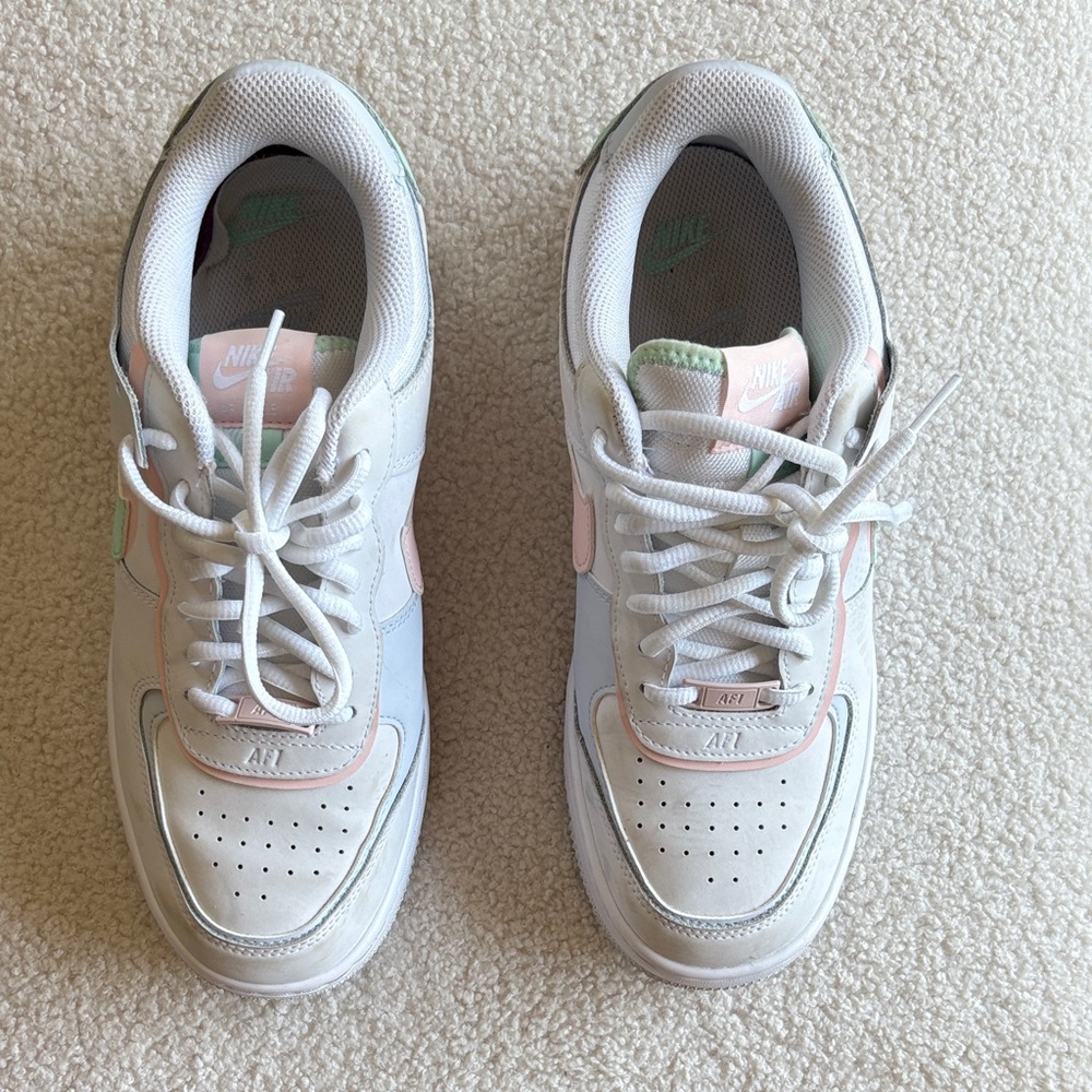 Nike White and Soft Pink Athletic Shoes